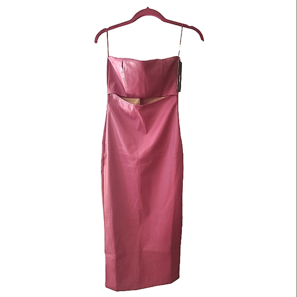 Fashion Nova Faux Leather Sleeveless Dress "Shanna"  Magenta Size S